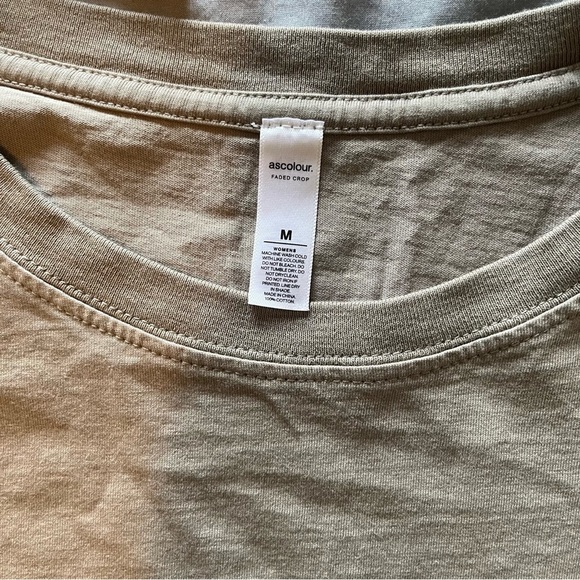 Women's "Grind it Out" Stimulate Fitness Walnut Gray Workout Crop Tee Sz Med - Picture 5 of 6